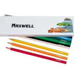 Box of 12 Named Colouring Pencils - Crazy Cars