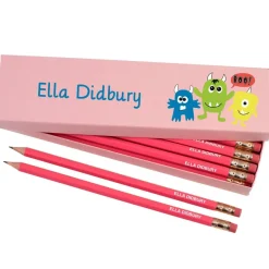 Box of 12 Named HB Pencils - Little Monsters