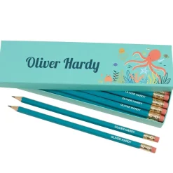 Box of 12 Named HB Pencils - Ocean Life