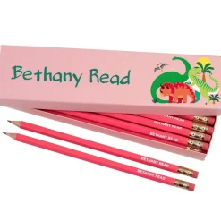 Box of 12 Named HB Pencils - Dinosaurs