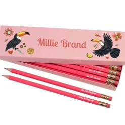Box of 12 Named HB Pencils - Toucans