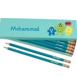 Box of 12 Named HB Pencils - Little Monsters