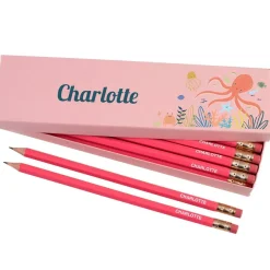 Box of 12 Named HB Pencils - Ocean Life