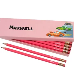 Box of 12 Named HB Pencils - Crazy Cars
