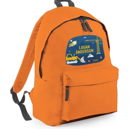 Construction Site Personalised Backpack