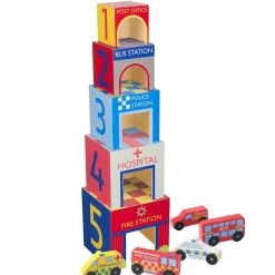 Emergency Services Wooden Stacking Cubes