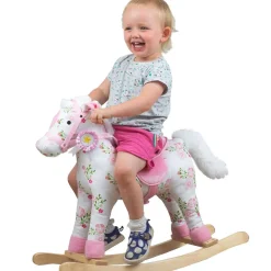 Floral Wooden Rocking Horse
