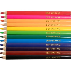 12 Named Chunky Triangular Colouring Pencils