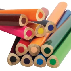 12 Named Chunky Triangular Colouring Pencils