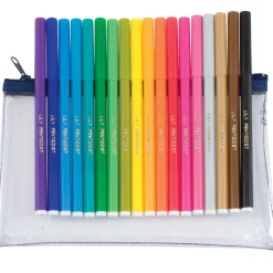 18 Named Felt Tip Pens & Clear Case