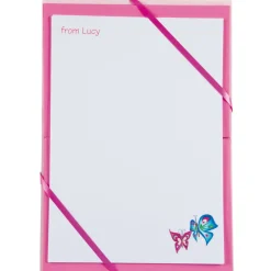 Named Notepaper - Butterfly (Pink)
