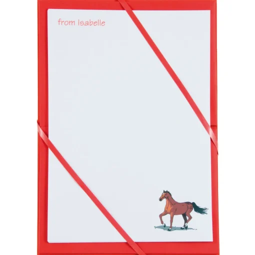 Named Notepaper - Horse (Red)