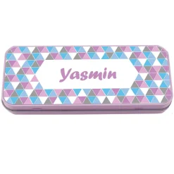Named Pencil Tin - Pink Geo