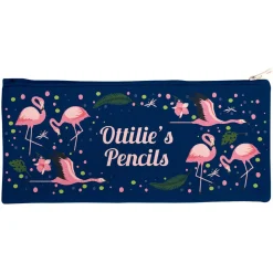 Personalised Canvas Pencil Case - Flamingos