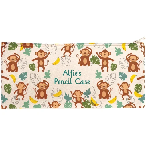 Personalised Canvas Pencil Case - Cheeky Monkey
