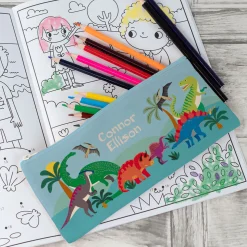 Personalised Canvas Pencil Case - Dinosaurs