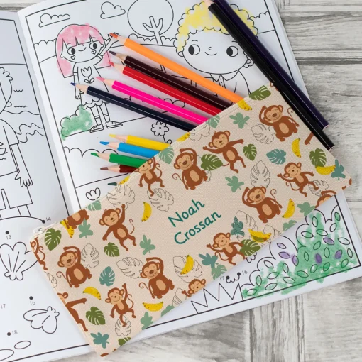 Personalised Canvas Pencil Case - Cheeky Monkey