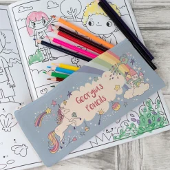 Personalised Canvas Pencil Case - Rainbow Unicorn