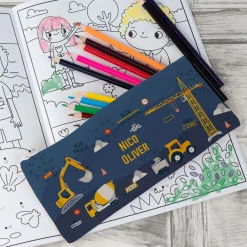 Personalised Canvas Pencil Case - Construction Site