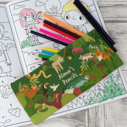 Personalised Canvas Pencil Case - Jungle Safari
