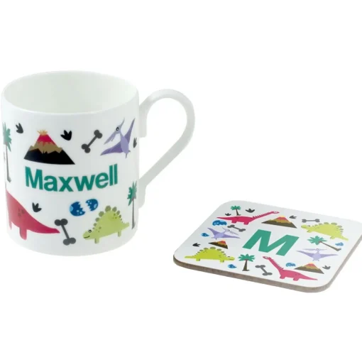 Personalised China Mug - Dinosaurs & Volcanoes