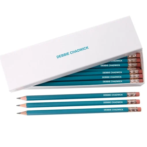 Personalised HB Pencils in White Box