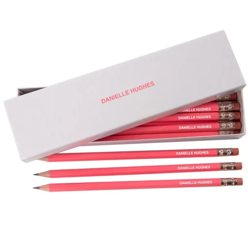 Personalised HB Pencils in White Box