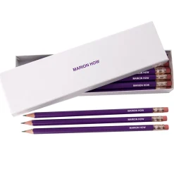 Personalised HB Pencils in White Box