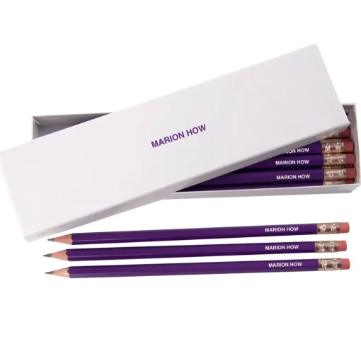 Personalised HB Pencils in White Box