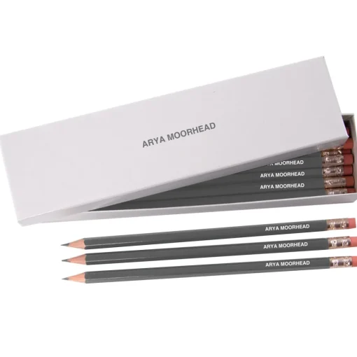 Personalised HB Pencils in White Box
