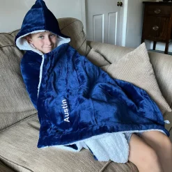 Personalised Hooded Sherpa Blanket