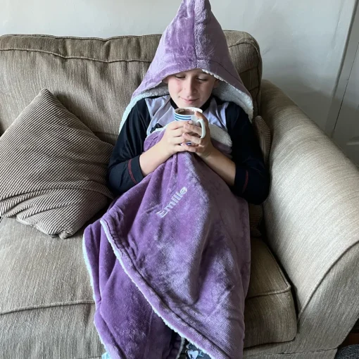 Personalised Hooded Sherpa Blanket