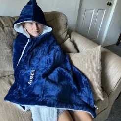 Personalised Hooded Sherpa Blanket