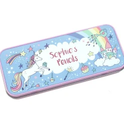 Personalised Pencil Tin - Rainbow Unicorn