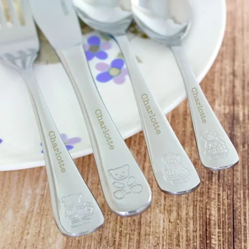Personalised 4-Piece Cutlery Set - Teddy