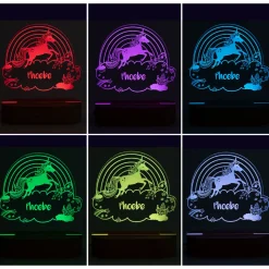Personalised Rainbow Unicorn LED Light