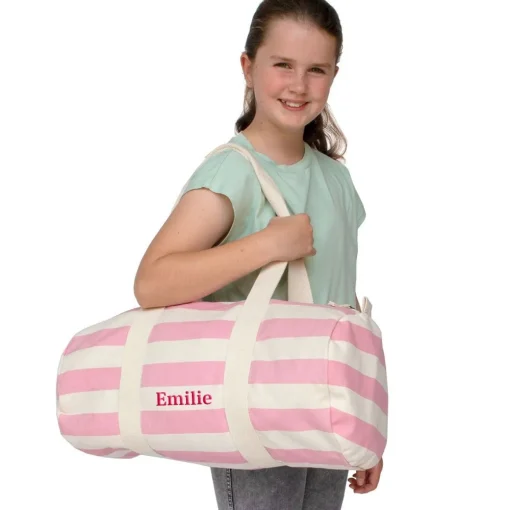 Personalised Striped Sleepover Bag