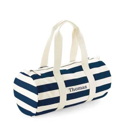 Personalised Striped Sleepover Bag