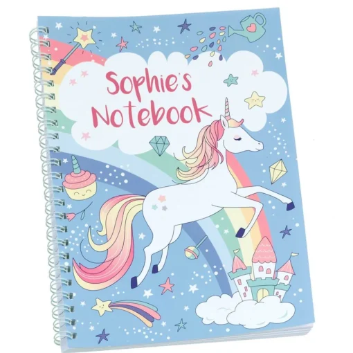 Rainbow Unicorn Personalised Notebook