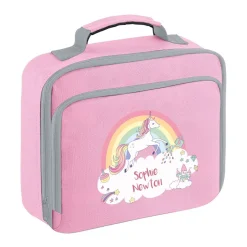 Rainbow Unicorn Personalised Lunch Bag