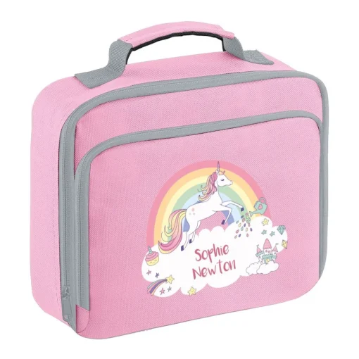 Rainbow Unicorn Personalised Lunch Bag