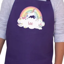 Rainbow Unicorn Personalised Apron - Age 3-6
