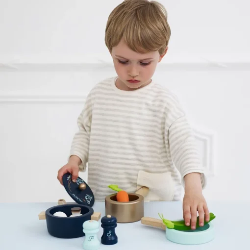 Wooden Pots & Pans Cooking Set