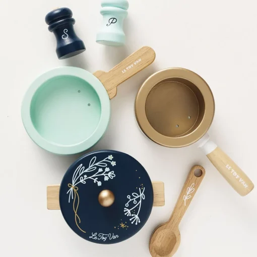 Wooden Pots & Pans Cooking Set