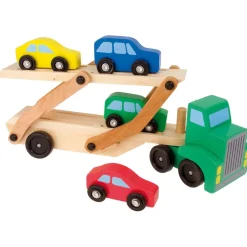 Wooden Transporter Lorry with Cars